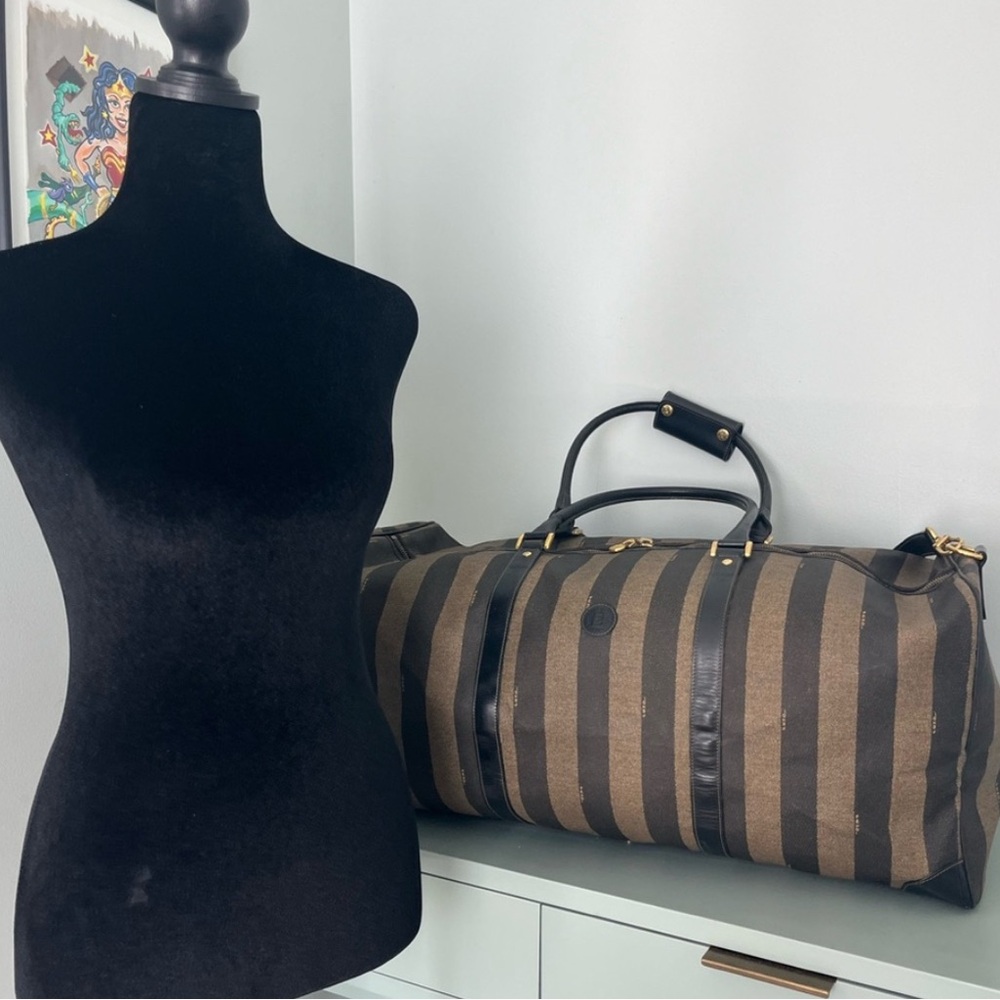 FENDI | Roma Pequin Stripe Travel Bag Overnighter 291 259034 059